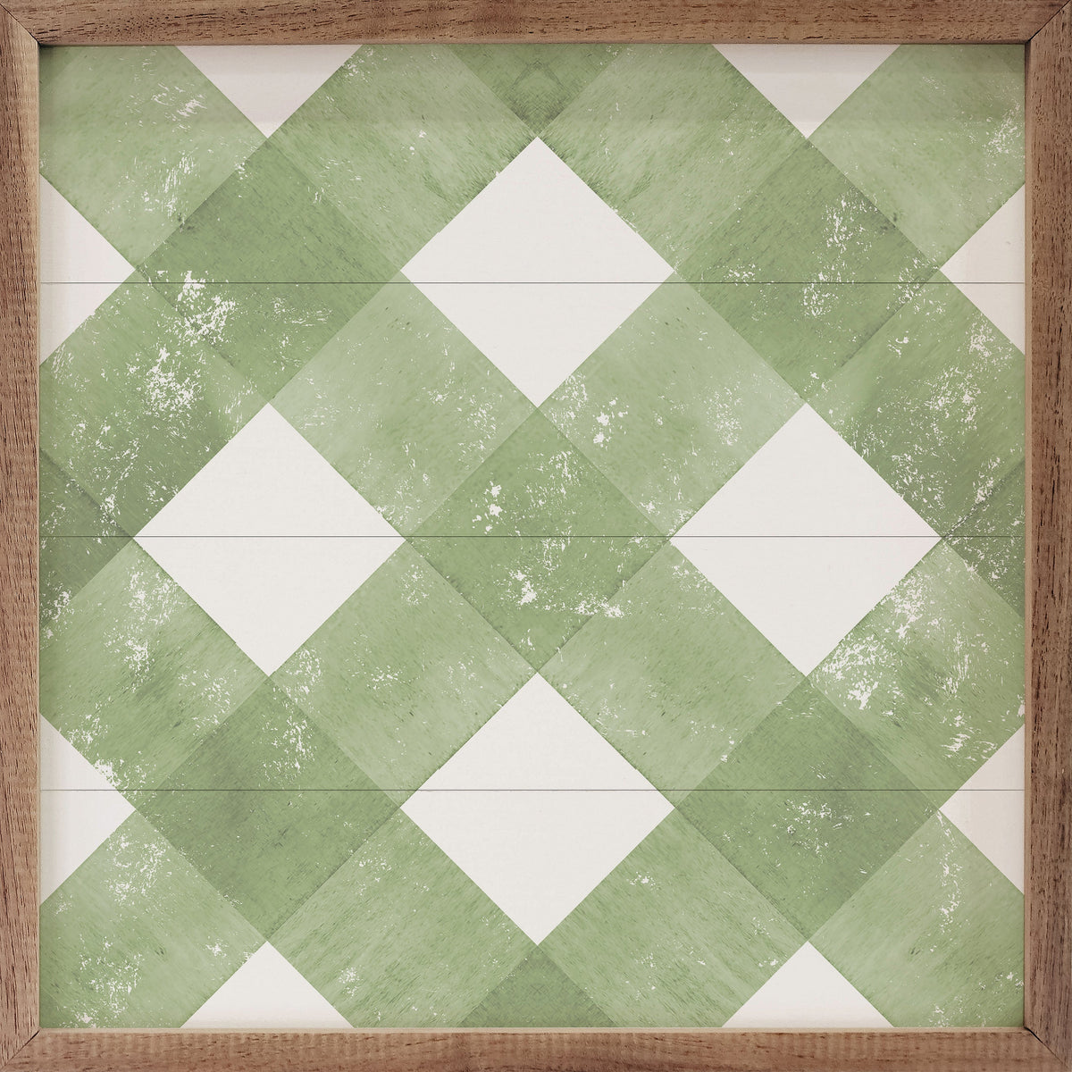 Pattern Green Plaid On White