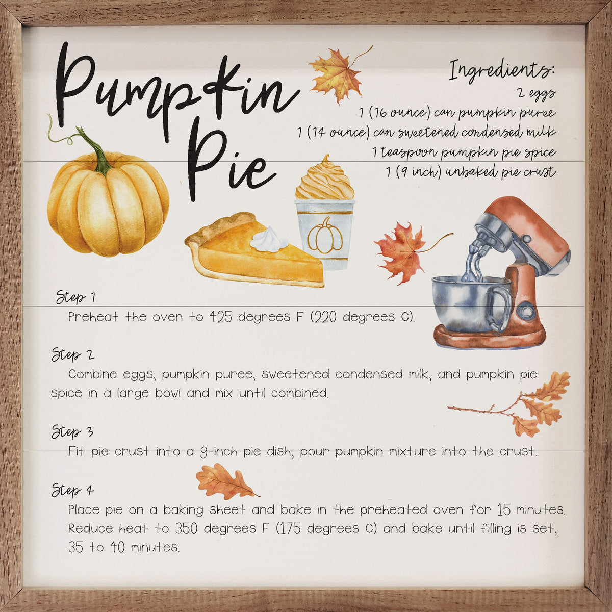 Recipe Pumpkin Pie White