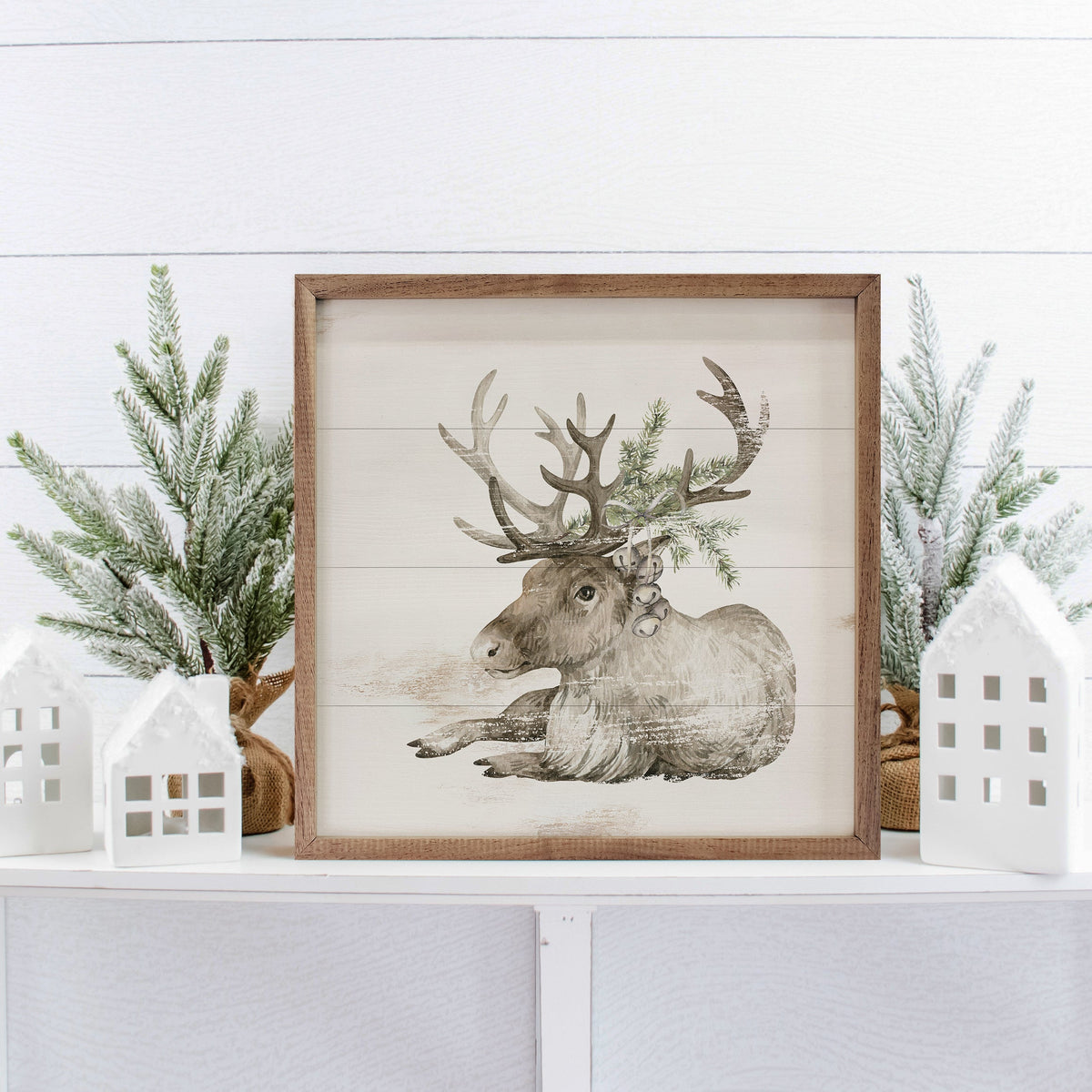 Reindeer With Pine Whitewash