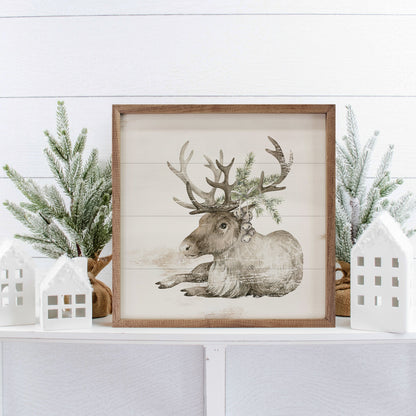 Reindeer With Pine Whitewash