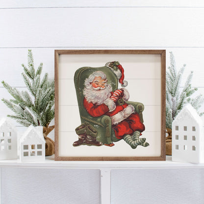 Sleeping Santa Green Chair