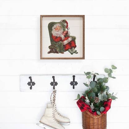 Sleeping Santa Green Chair