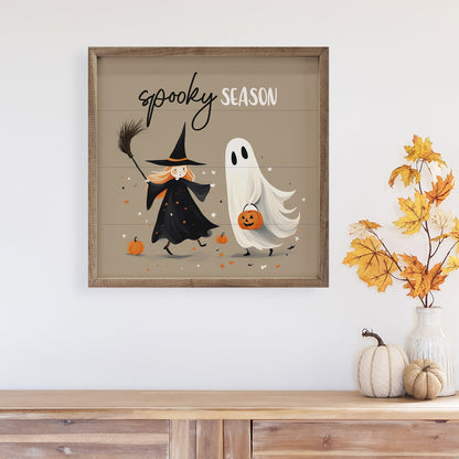 Spooky Season Witch And Ghost Brown