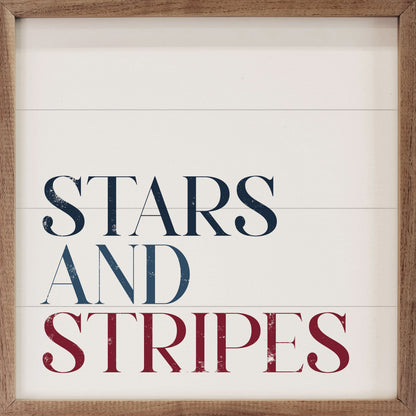 Stars And Stripes Words White