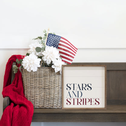 Stars And Stripes Words White