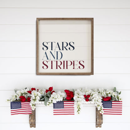 Stars And Stripes Words White