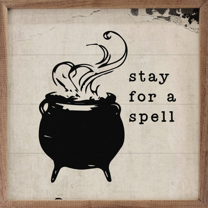 Stay For A Spell Cauldron White