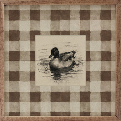 Vintage Mallard Duck Check Print