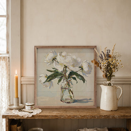White Peony Vase