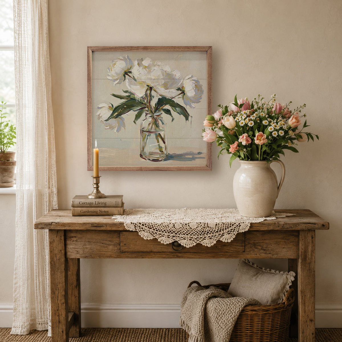 White Peony Vase