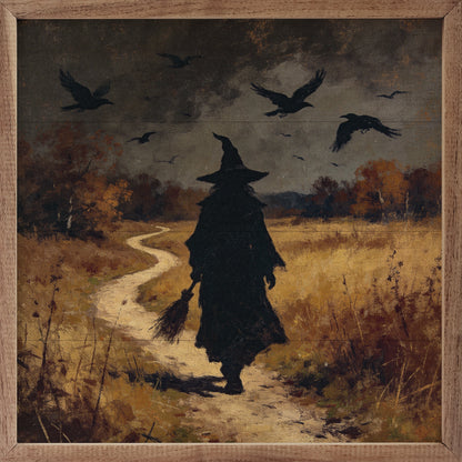 Witch Walking Alongside Bats