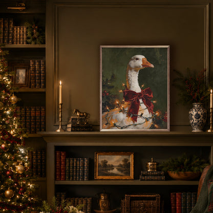 Christmas Goose With Velvet Bow