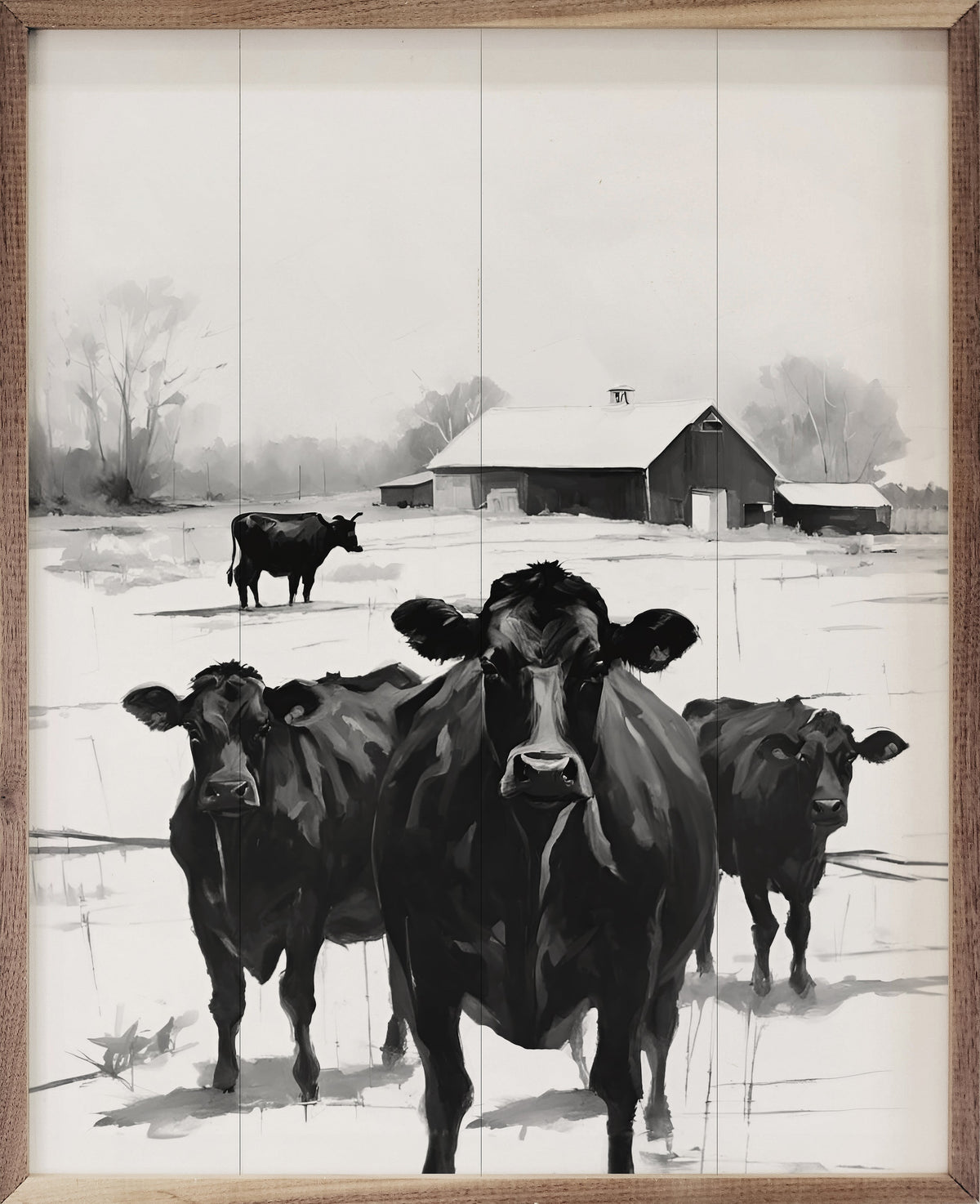 Cows In Pasture By Barn