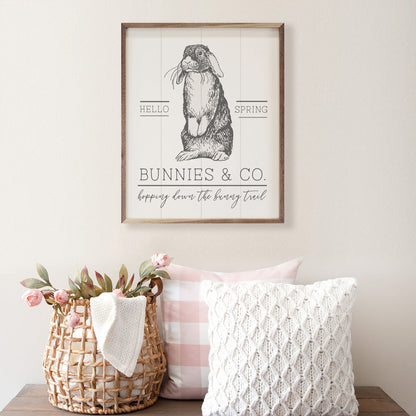 Hello Spring Bunnies And Co White