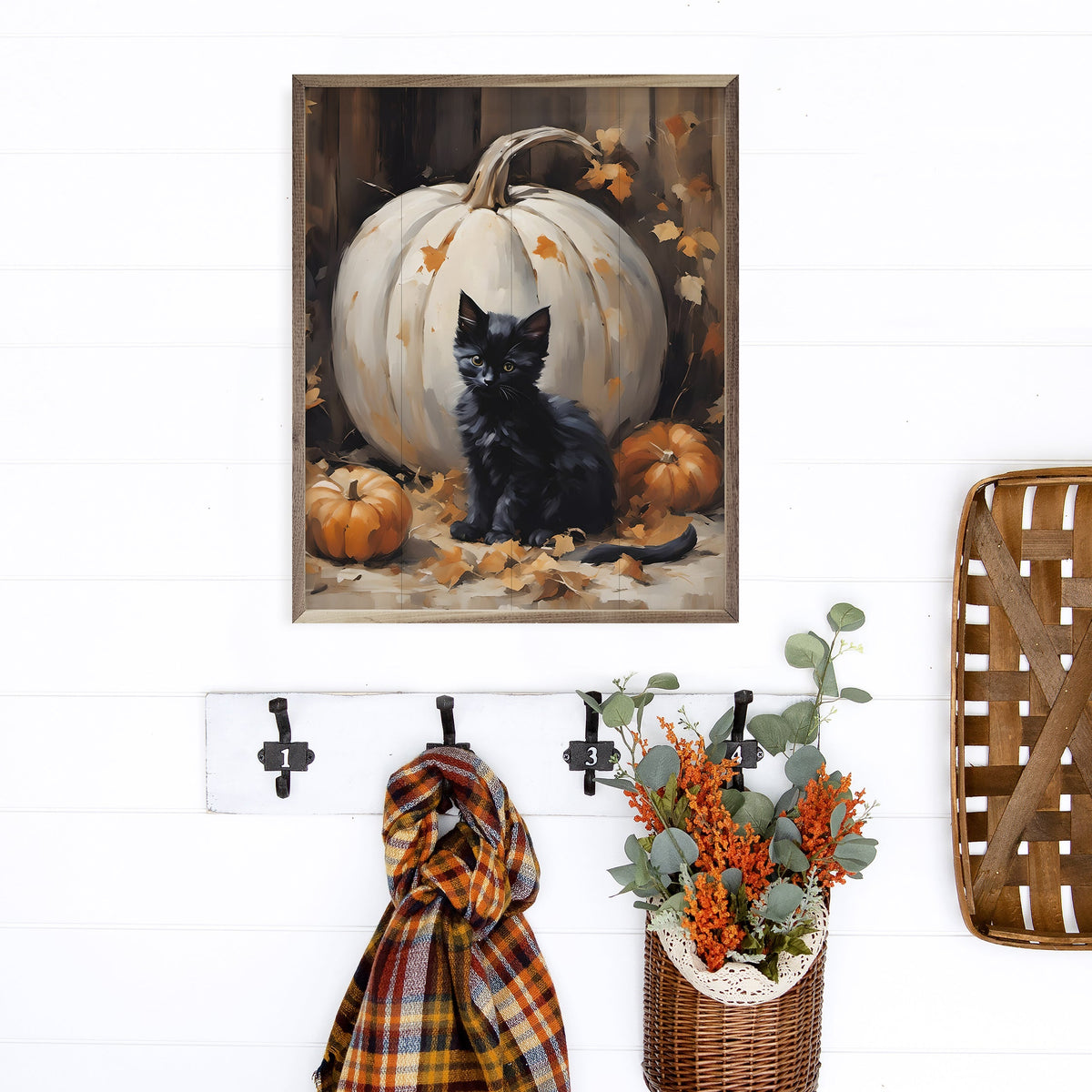 Kitten With White Pumpkin