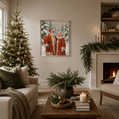 Santa And Mrs Claus In The White Pines