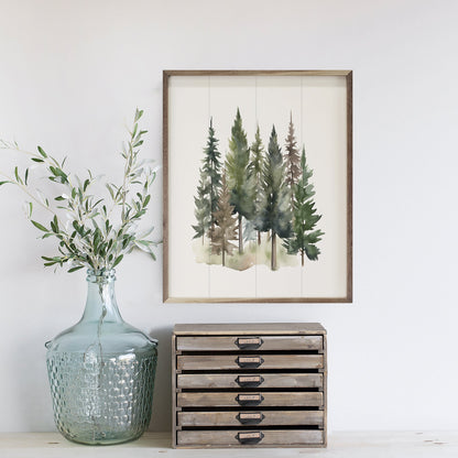 Watercolor Pines II