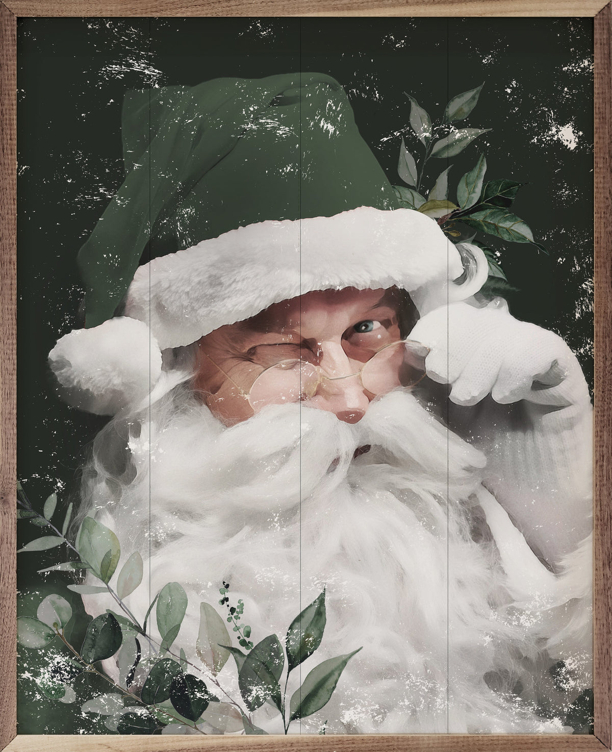 Winking Santa With Green Hat