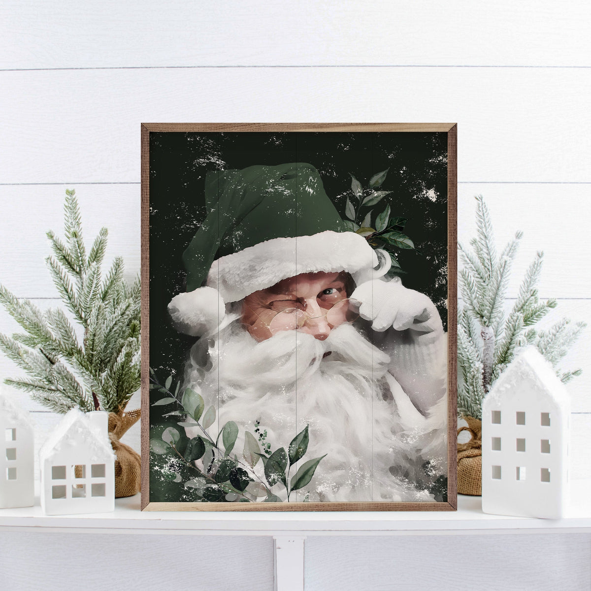 Winking Santa With Green Hat