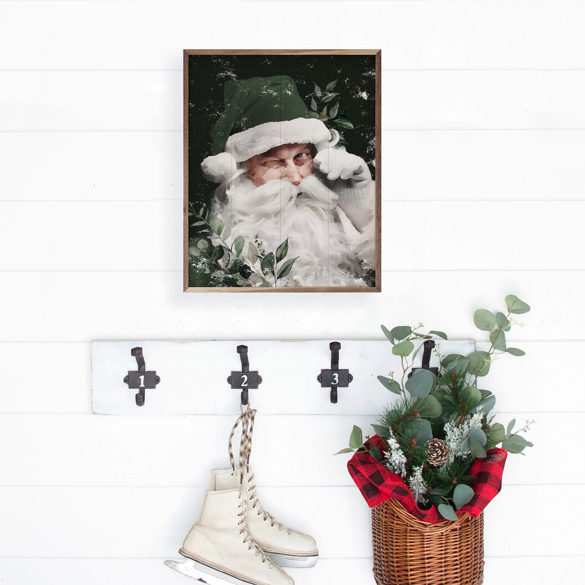 Winking Santa With Green Hat