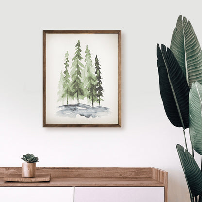 Watercolor Pines