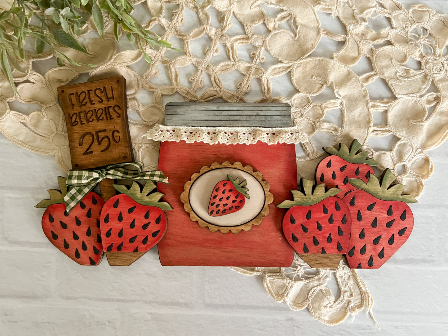 Fresh Strawberries  - ADD ON for Interchangeable Rustic Truck - DIY HOME KIT - NO PAINT INCLUDED