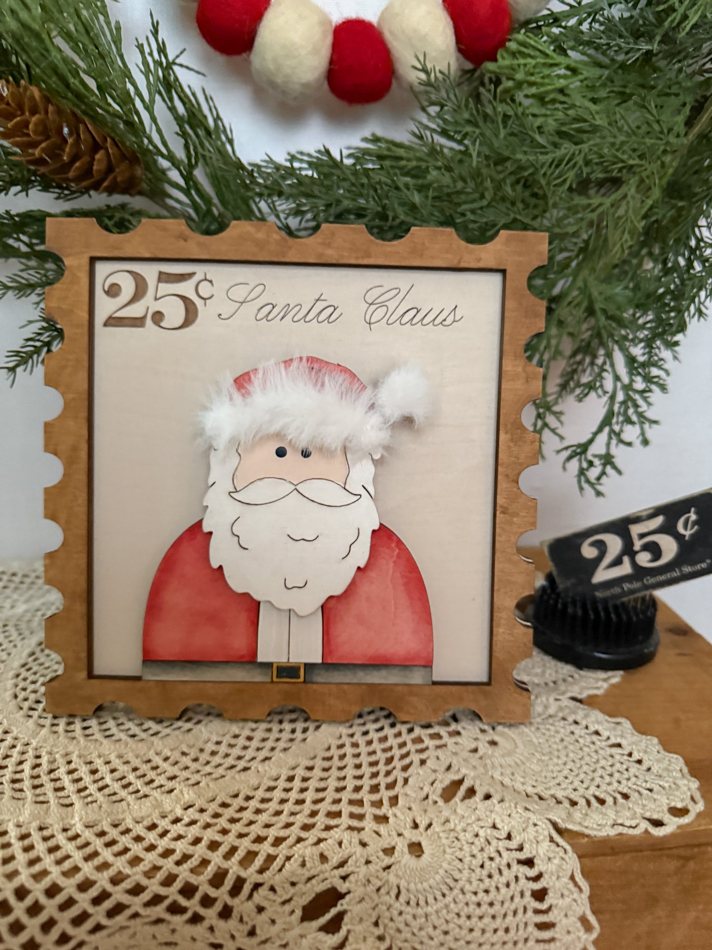 *OOPSIE* Santa 3D postage stamp sign