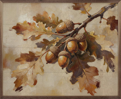 Oak Branch With Acorns