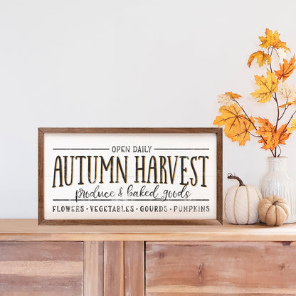Autumn Harvest Produce And Baked Goods Whitewash