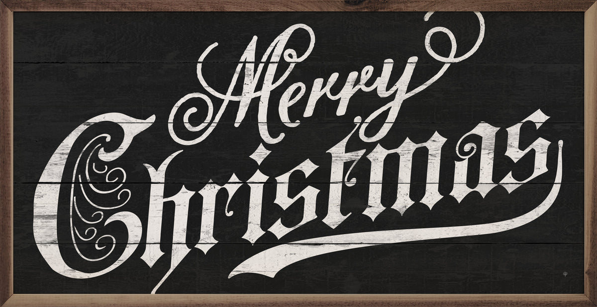 Vintage Merry Christmas Black