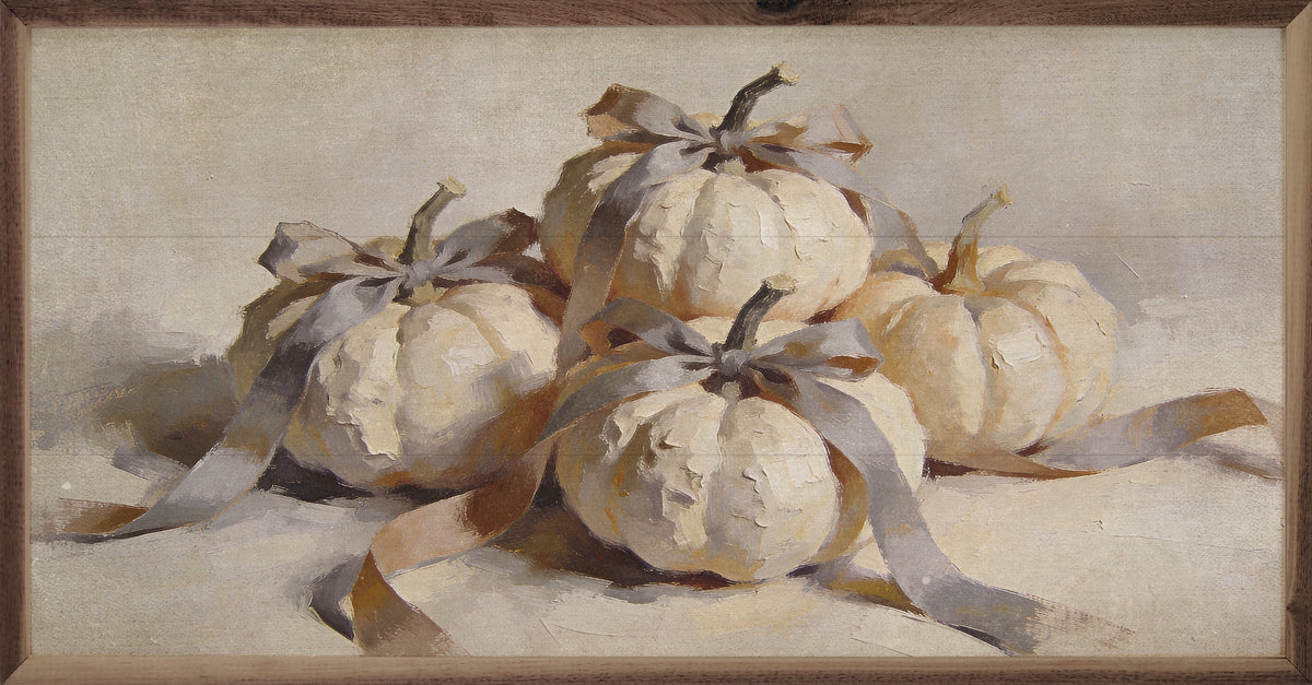 White Pumpkins With Bows