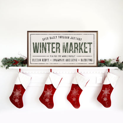 Winter Market Green White