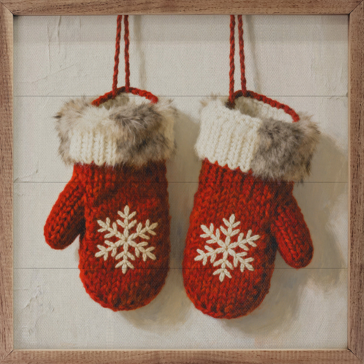 Red Mittens With Snowflakes