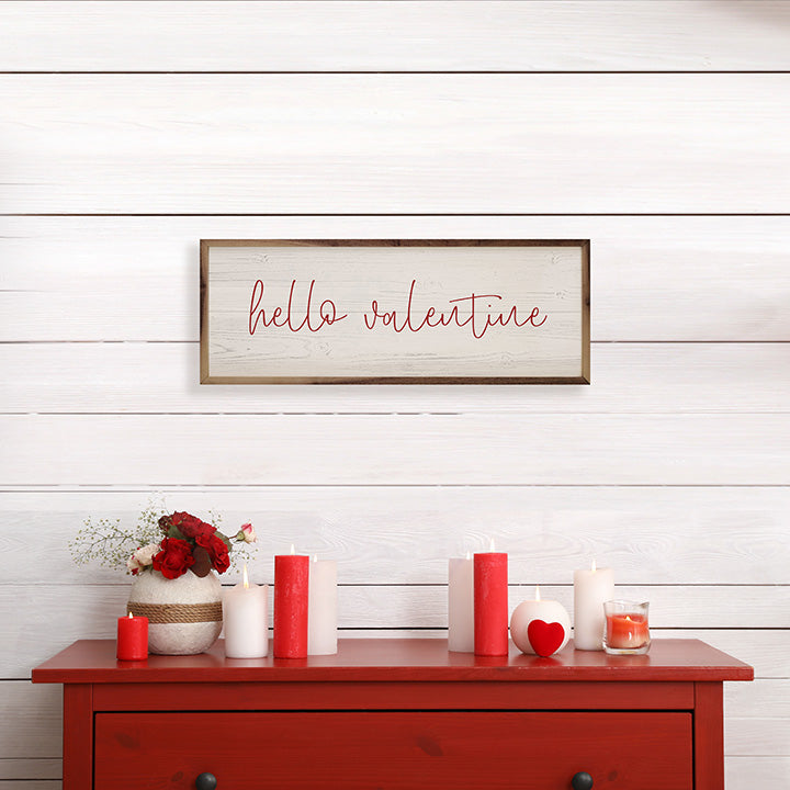 Pink Hello Valentine Whitewash