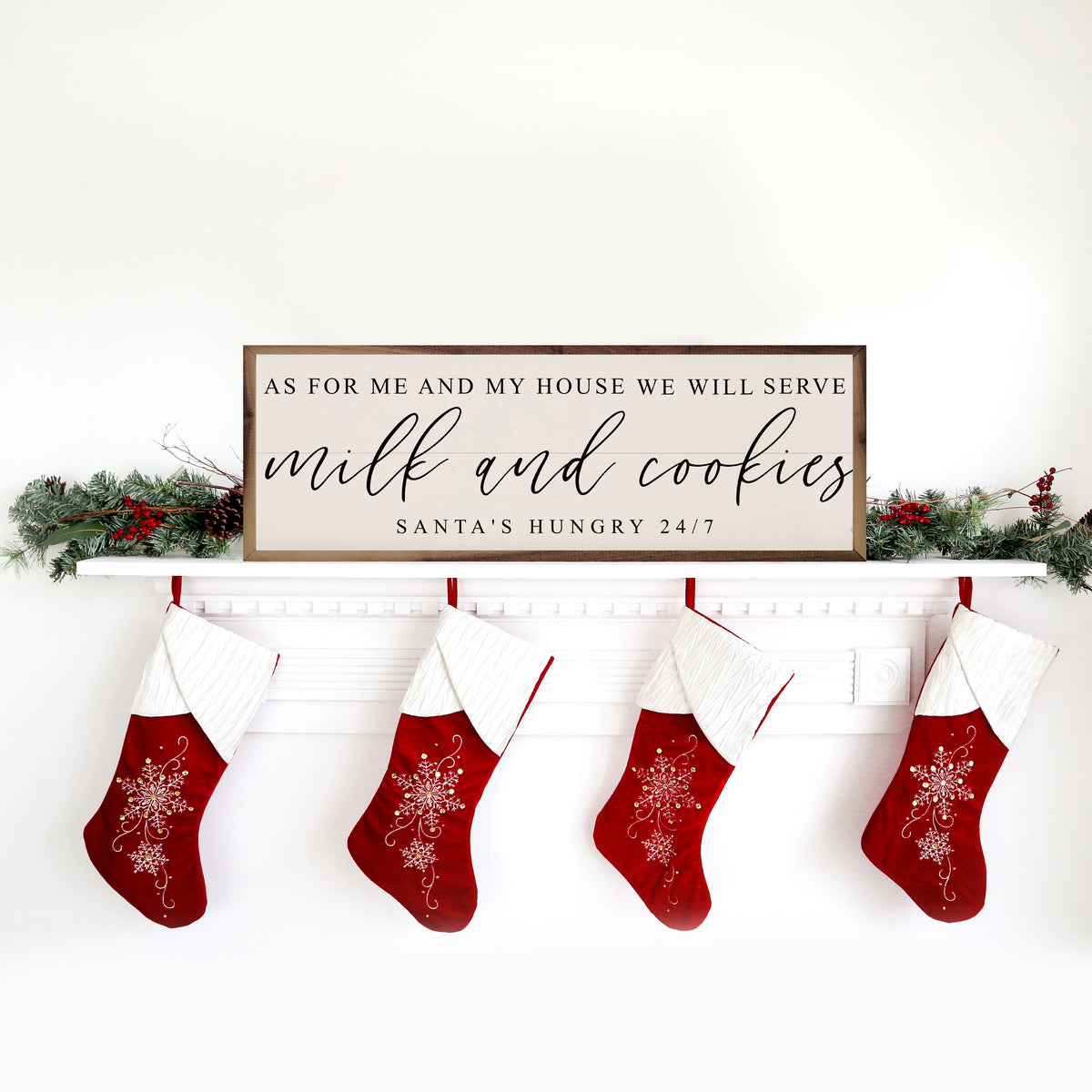 Milk And Cookies Santa's Hungry White