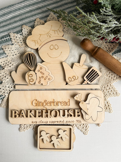 DIY KIT - Gingerbread Bakehouse - Interchangeable Truck/Basket Insert