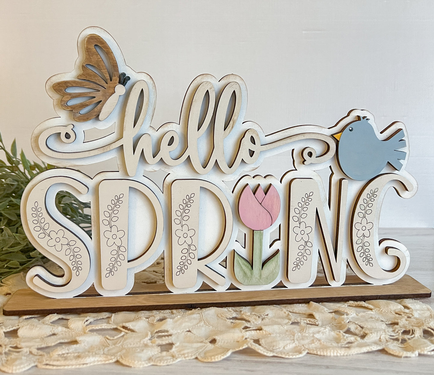 Hello spring shelf sitter - DIY Home Kit - NO PAINT INCLUDED