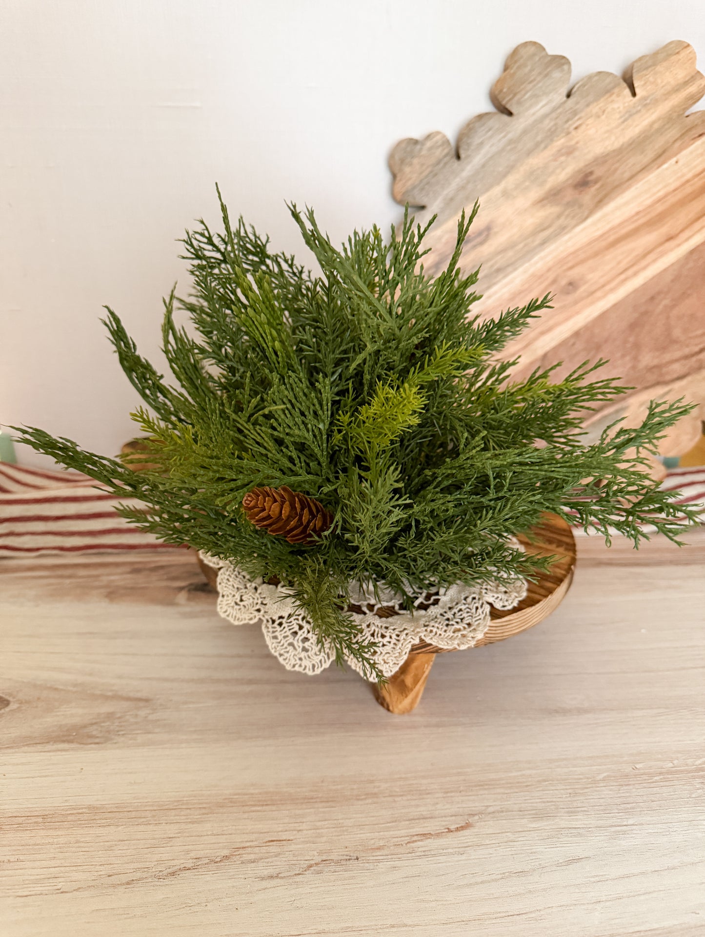 Christmas cedar Greenery half sphere