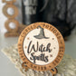 Witch Spells Neutral 3D Round Wooden Sign