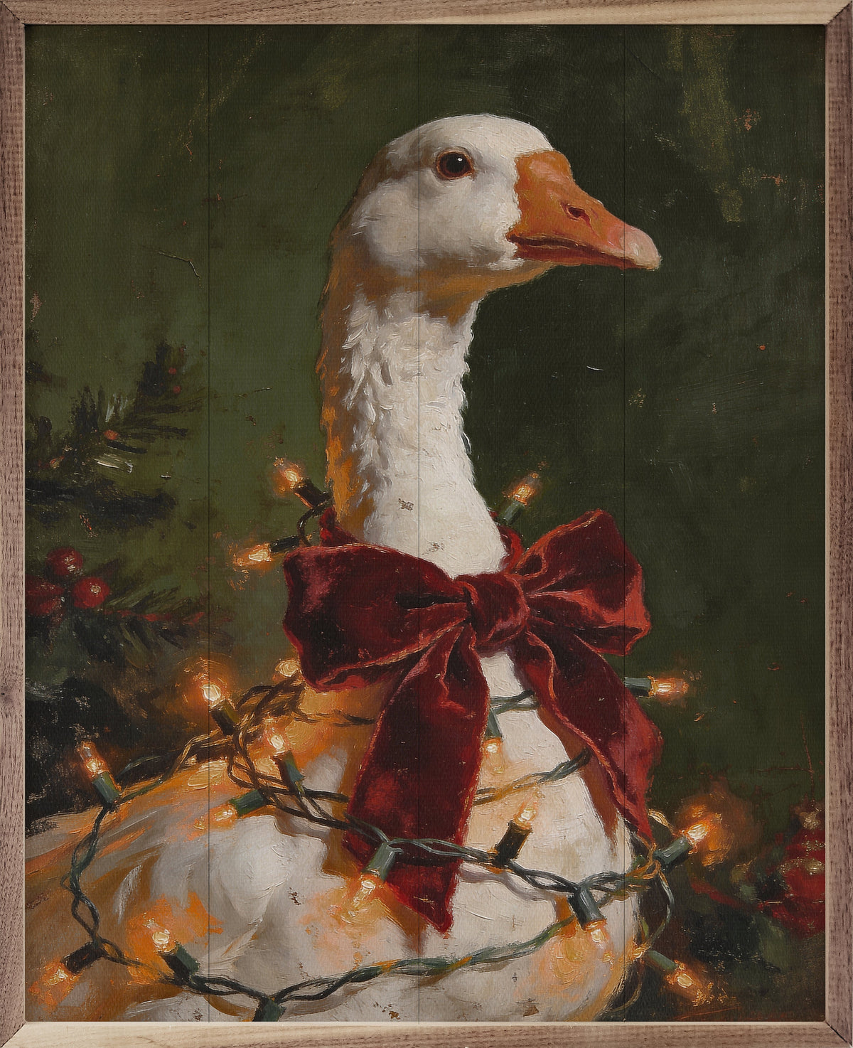 Christmas Goose With Velvet Bow