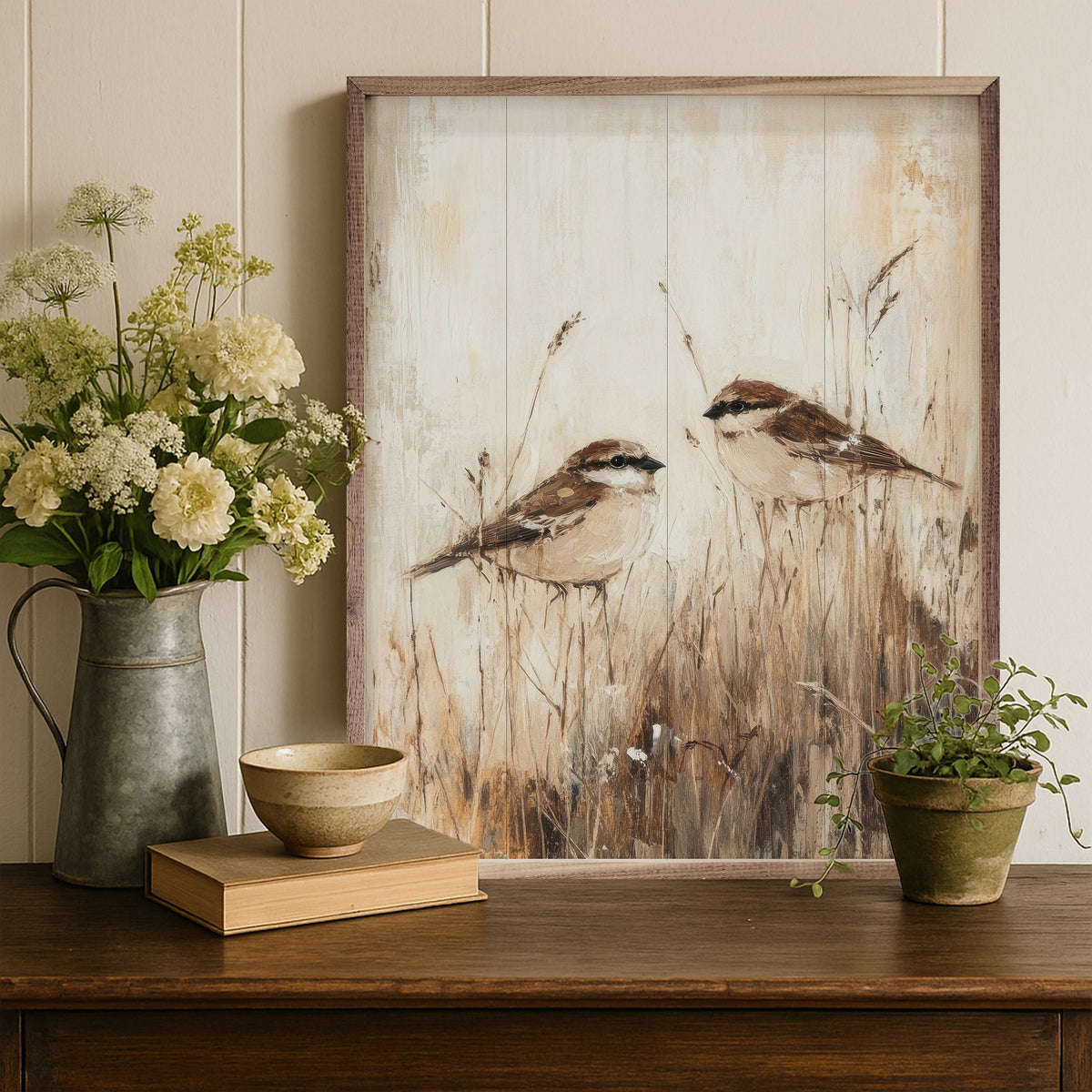 Birds In Tall Grass By Petals Prints Design