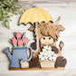 Spring Highland Cow- ADD ON for Interchangeable Rustic Truck - FINISHED PRODUCT