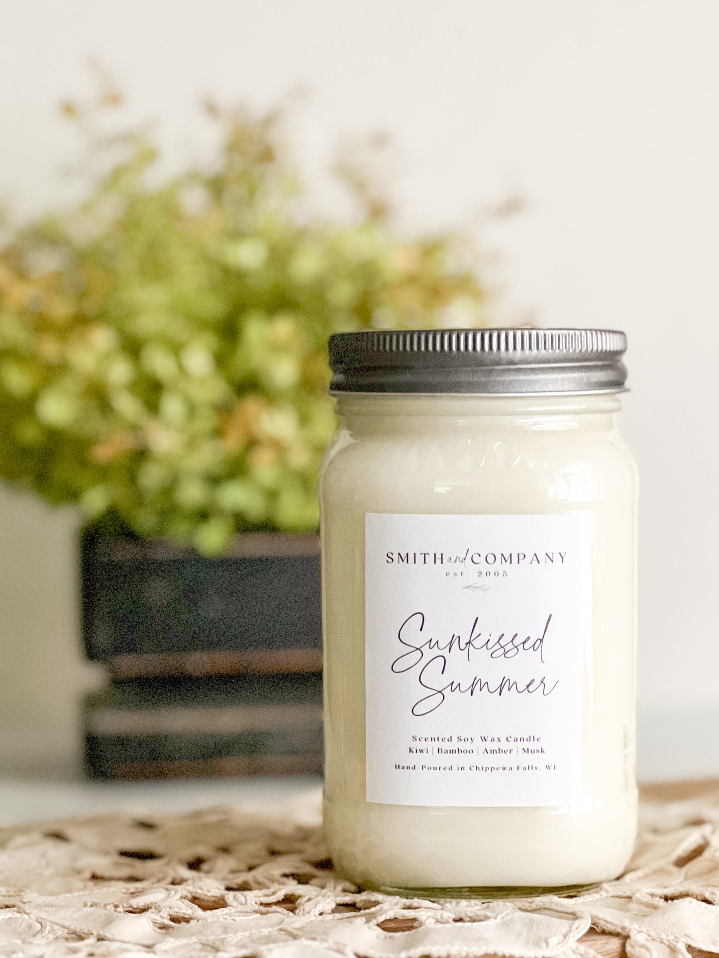 Sunkissed Summer Mason Jar Soy Candle 16 oz