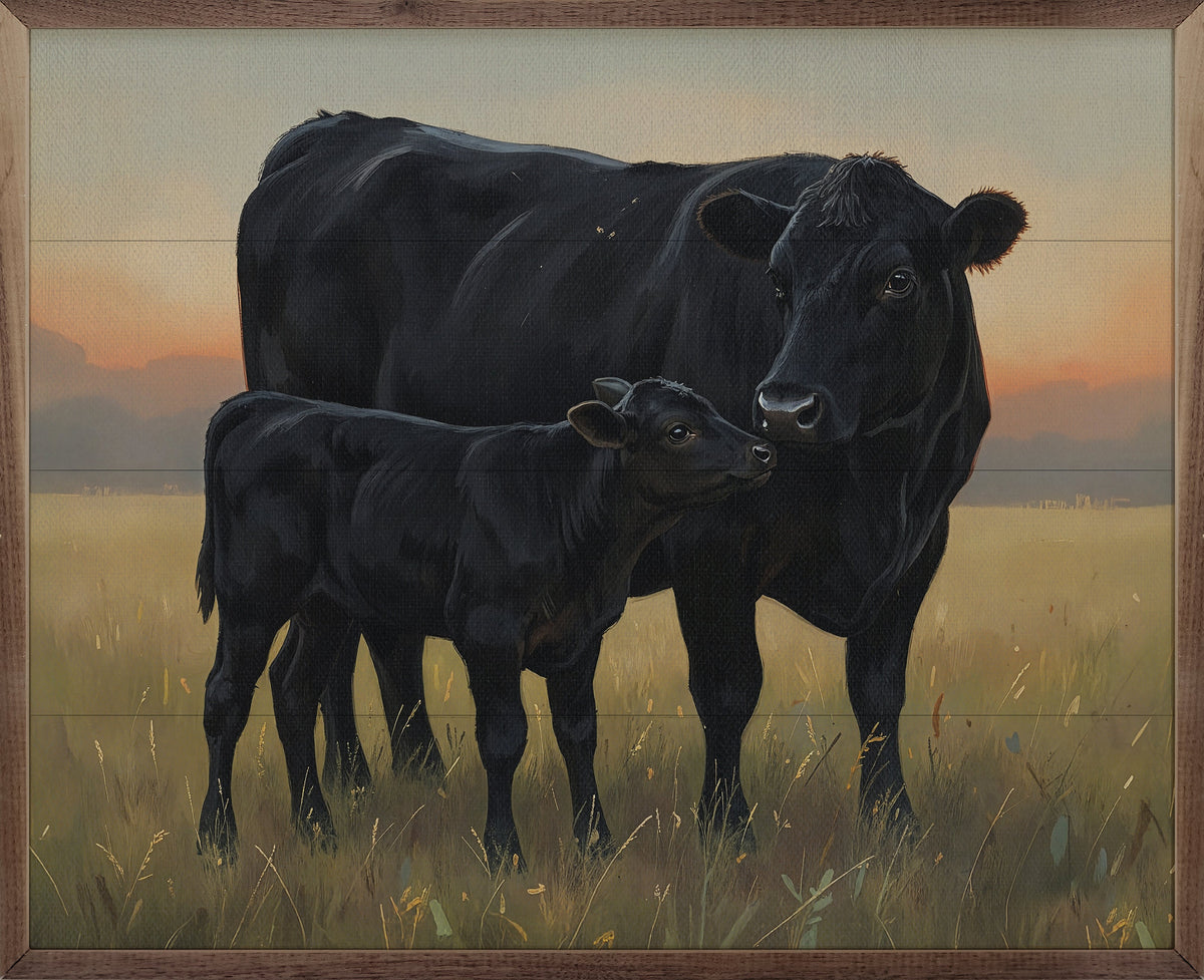 Beef Cow And Baby Standing