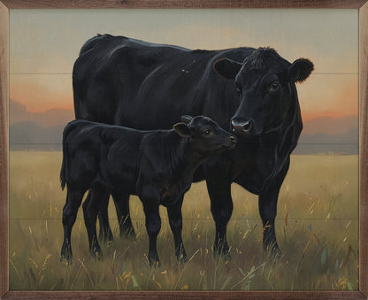 Beef Cow And Baby Standing