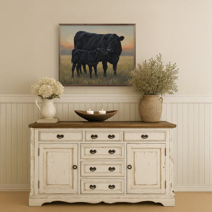 Beef Cow And Baby Standing