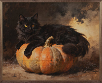 Black Cat On Pumpkin