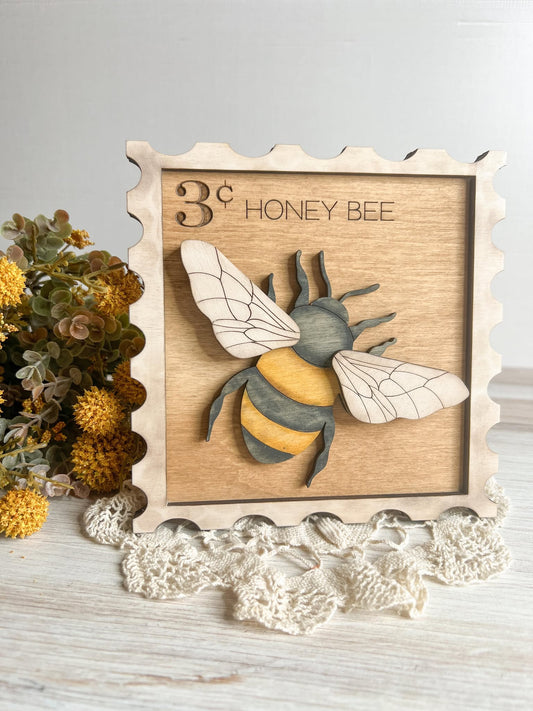 Honey Bee 3D Stamp Sign