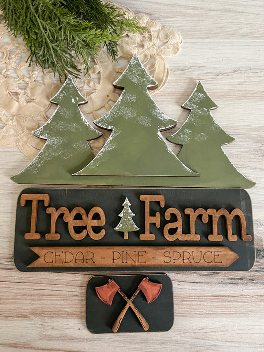 Tree Farm - Fresh Cut Trees - ADD ON for Interchangeable Rustic Truck/Basket - FINISHED PRODUCT