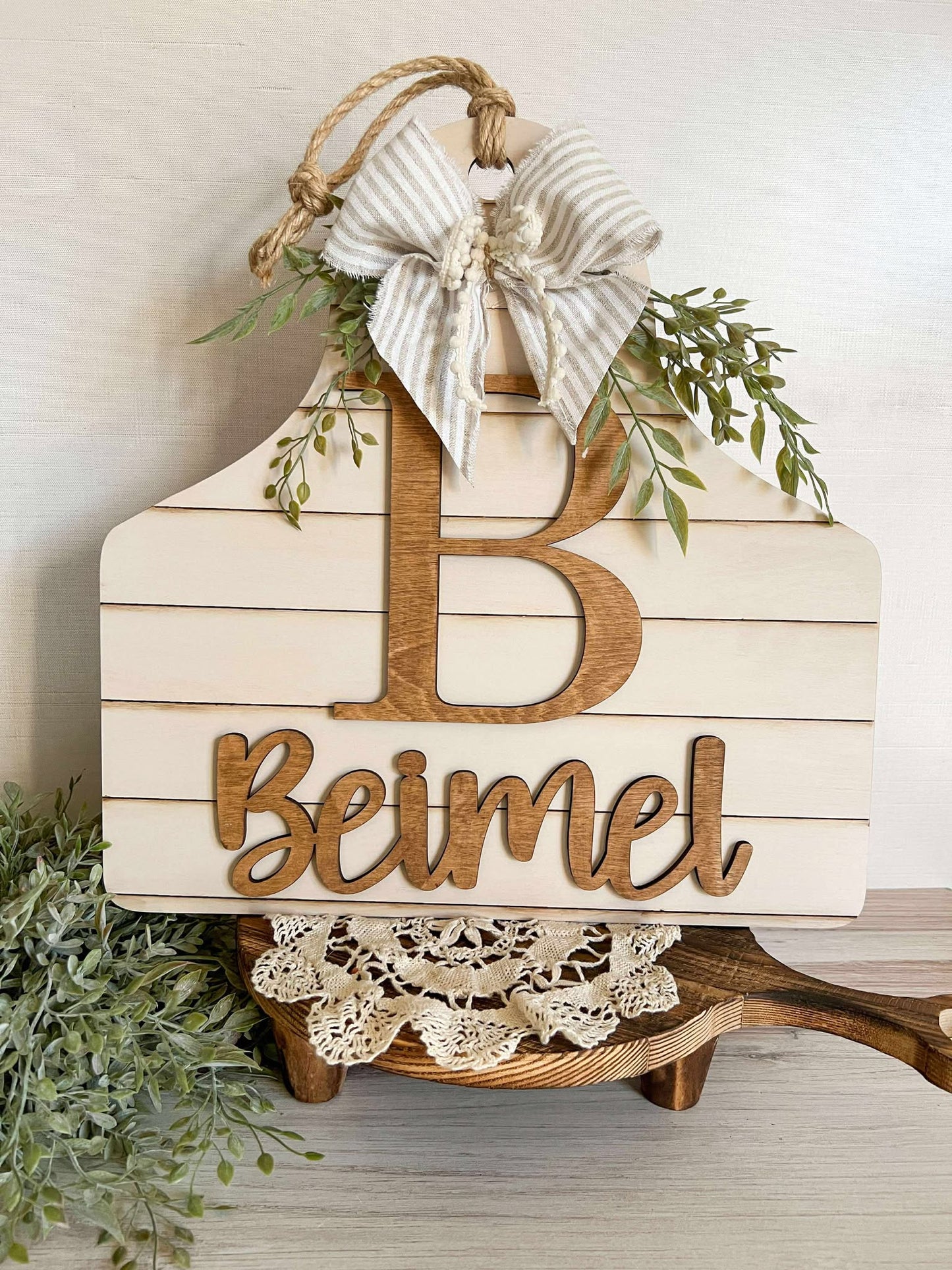 Cow Tag Door Hanger - Personalized - DIY Home Kit - NO PAINT INCLUDED